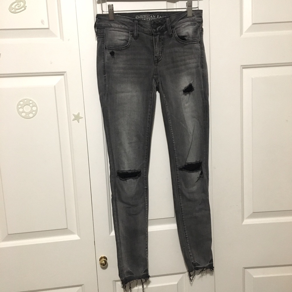 American Eagle Outfitters Low Waist Dark Grey Jeggings